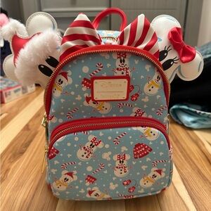 Disney Christmas Loungefly backpack and ear set